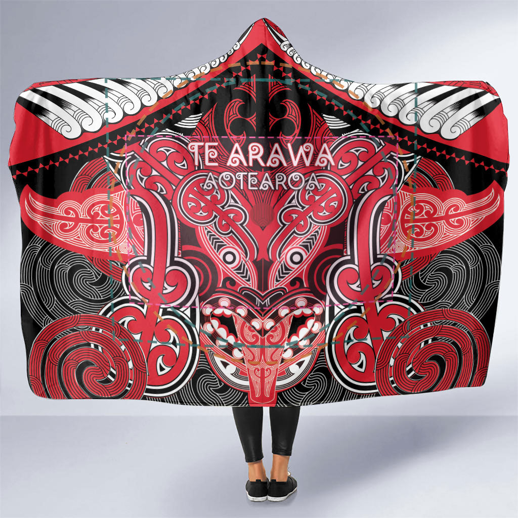 Aotearoa Iwi Te Arawa Hooded Blanket Maori Kowhaiwhai Pattern