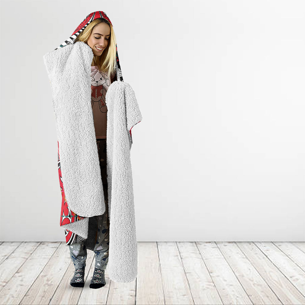 Aotearoa Iwi Te Arawa Hooded Blanket Maori Kowhaiwhai Pattern