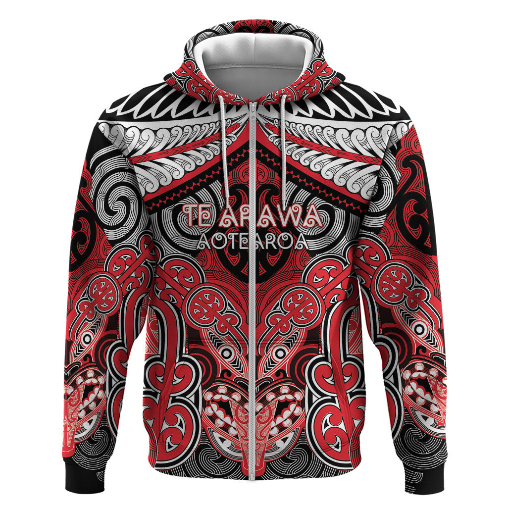 Aotearoa Iwi Te Arawa Personalised Hoodie Maori Kowhaiwhai Pattern