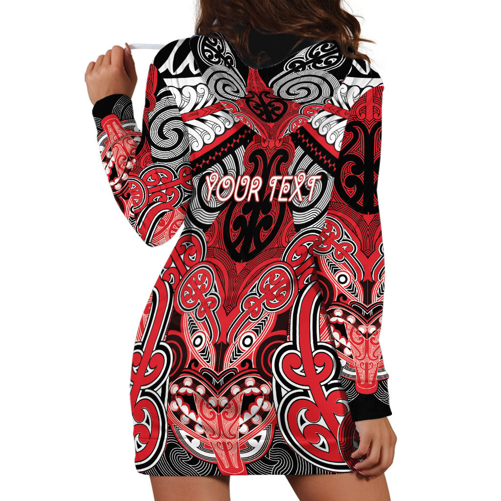 Aotearoa Iwi Te Arawa Personalised Hoodie Dress Maori Kowhaiwhai Pattern