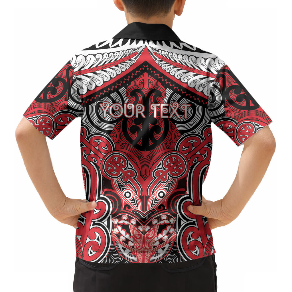 Aotearoa Iwi Te Arawa Personalised Kid Hawaiian Shirt Maori Kowhaiwhai Pattern