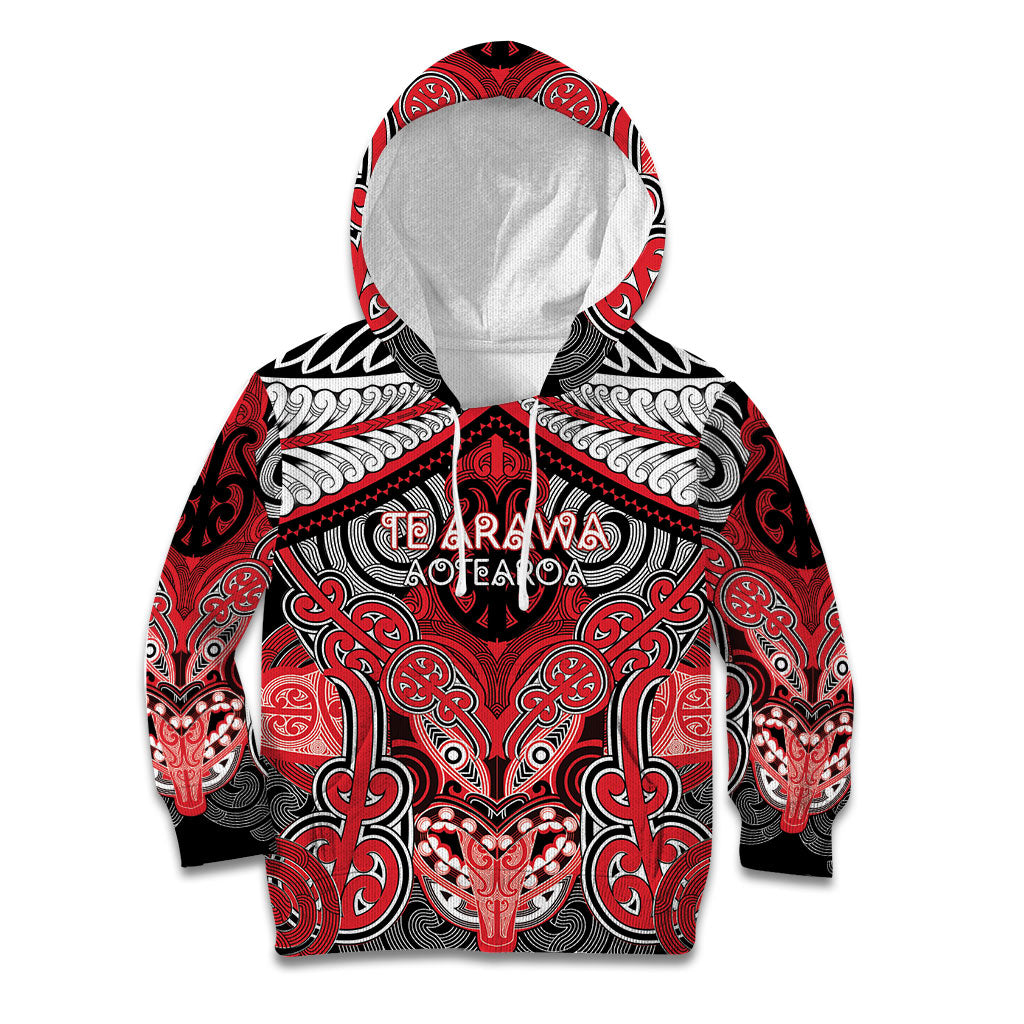 Aotearoa Iwi Te Arawa Personalised Kid Hoodie Maori Kowhaiwhai Pattern