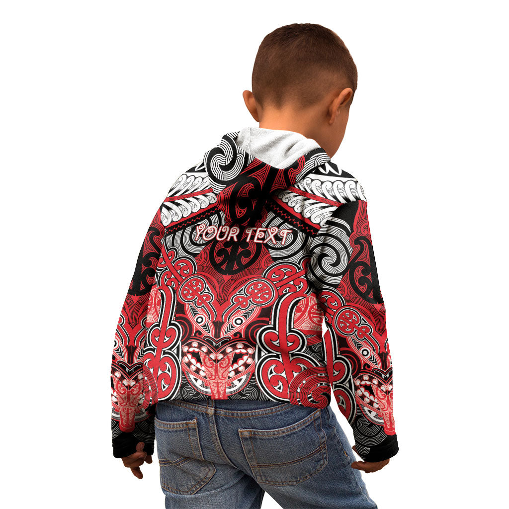 Aotearoa Iwi Te Arawa Personalised Kid Hoodie Maori Kowhaiwhai Pattern