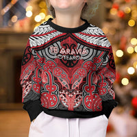 Aotearoa Iwi Te Arawa Personalised Kid Ugly Christmas Sweater Maori Kowhaiwhai Pattern