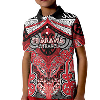 Aotearoa Iwi Te Arawa Personalised Kid Polo Shirt Maori Kowhaiwhai Pattern