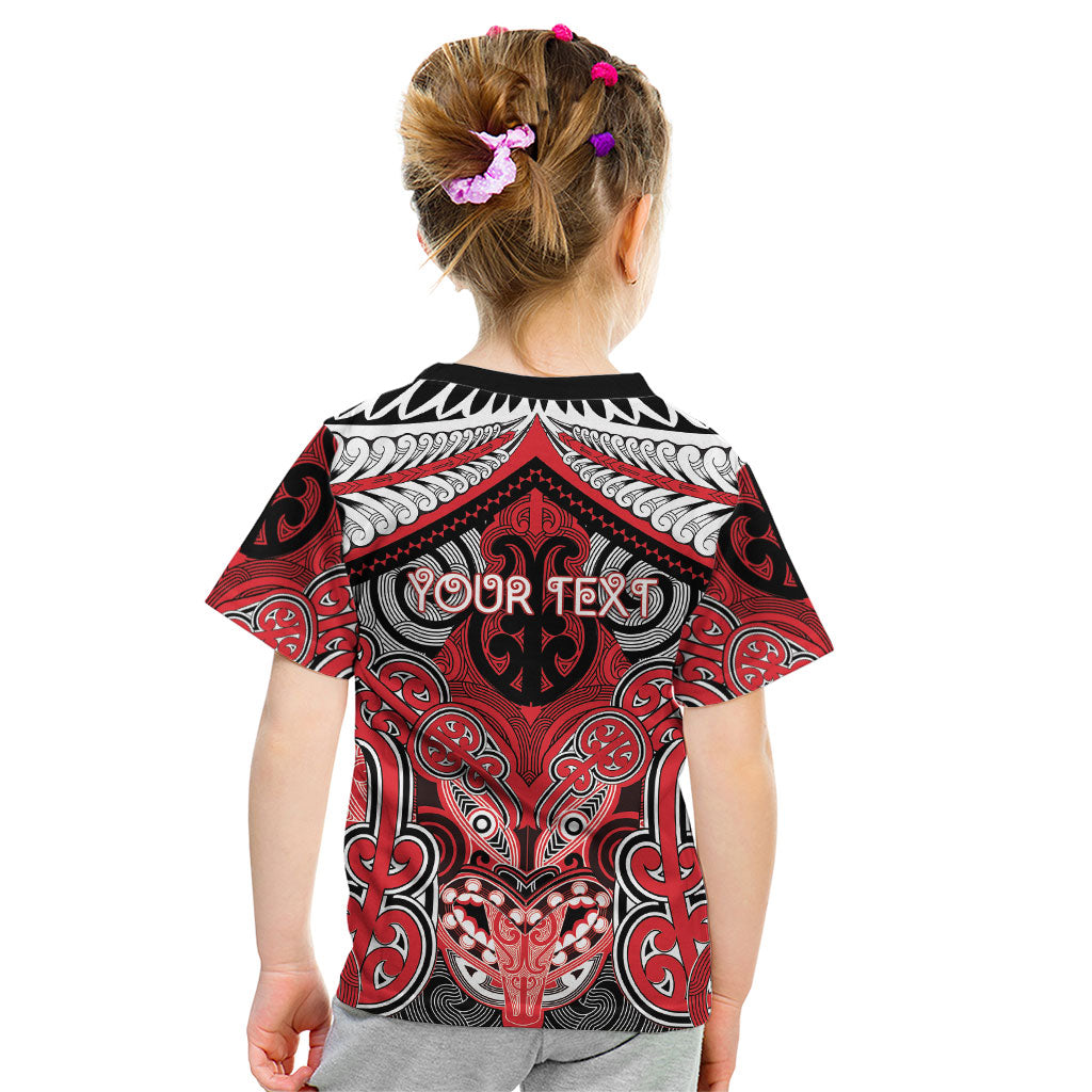 Aotearoa Iwi Te Arawa Personalised Kid T Shirt Maori Kowhaiwhai Pattern