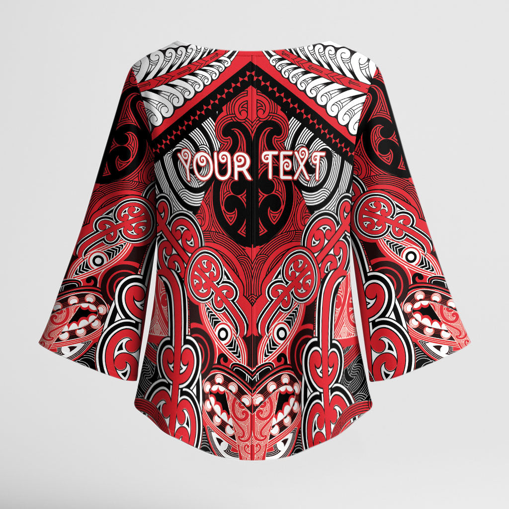 Aotearoa Iwi Te Arawa Personalised Kimono Sleeve Blouse Maori Kowhaiwhai Pattern