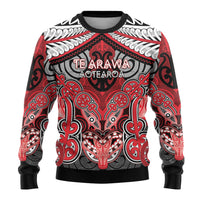 Aotearoa Iwi Te Arawa Personalised Ugly Christmas Sweater Maori Kowhaiwhai Pattern