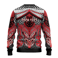 Aotearoa Iwi Te Arawa Personalised Ugly Christmas Sweater Maori Kowhaiwhai Pattern