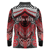 Aotearoa Iwi Te Arawa Personalised Long Sleeve Polo Shirt Maori Kowhaiwhai Pattern