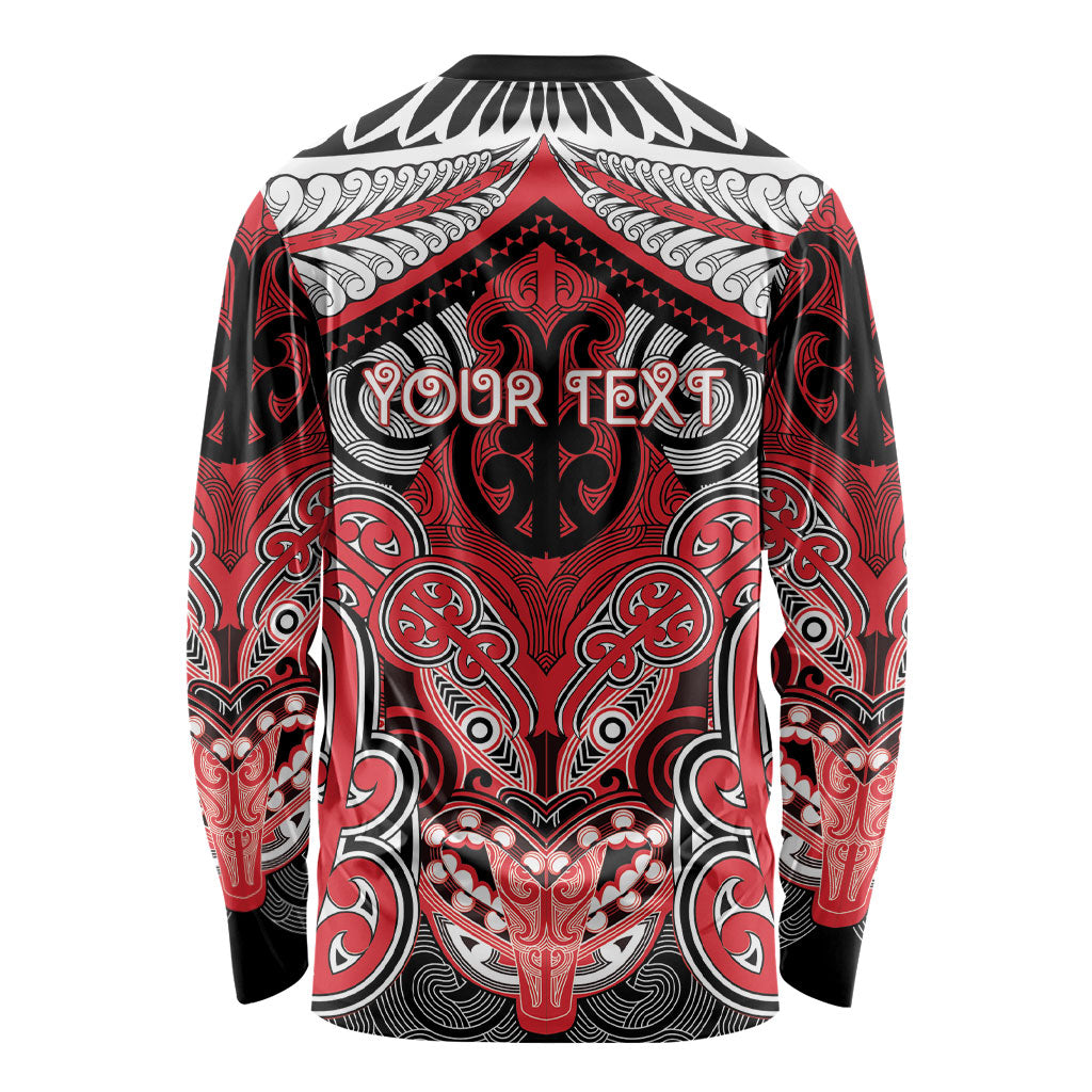 Aotearoa Iwi Te Arawa Personalised Long Sleeve Shirt Maori Kowhaiwhai Pattern