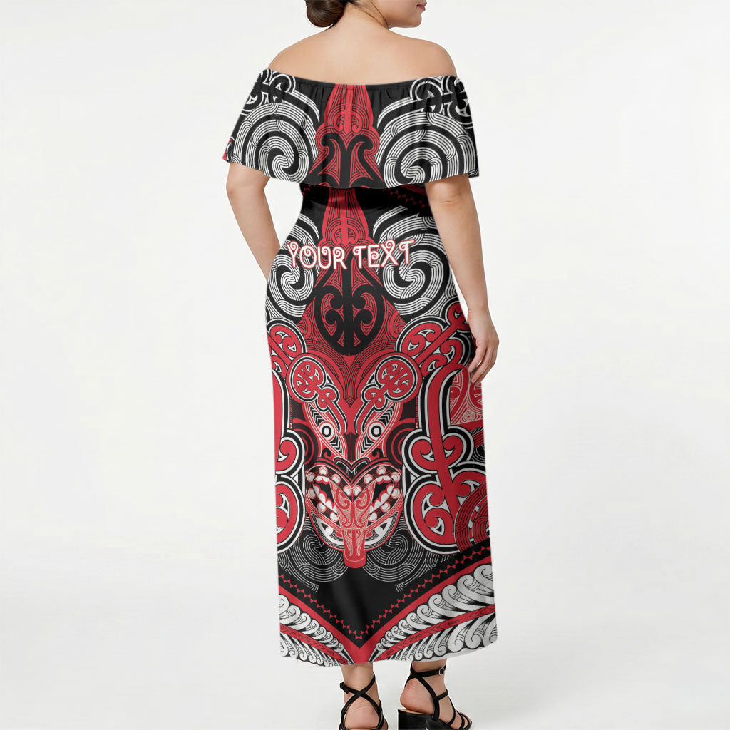 Aotearoa Iwi Te Arawa Personalised Off Shoulder Maxi Dress Maori Kowhaiwhai Pattern