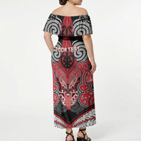 Aotearoa Iwi Te Arawa Personalised Off Shoulder Maxi Dress Maori Kowhaiwhai Pattern
