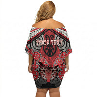 Aotearoa Iwi Te Arawa Personalised Off Shoulder Short Dress Maori Kowhaiwhai Pattern