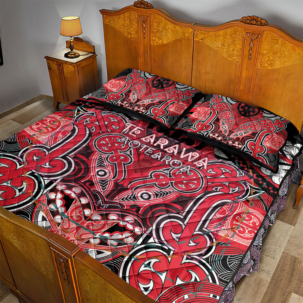 Aotearoa Iwi Te Arawa Quilt Bed Set Maori Kowhaiwhai Pattern