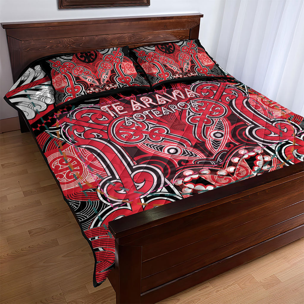 Aotearoa Iwi Te Arawa Quilt Bed Set Maori Kowhaiwhai Pattern