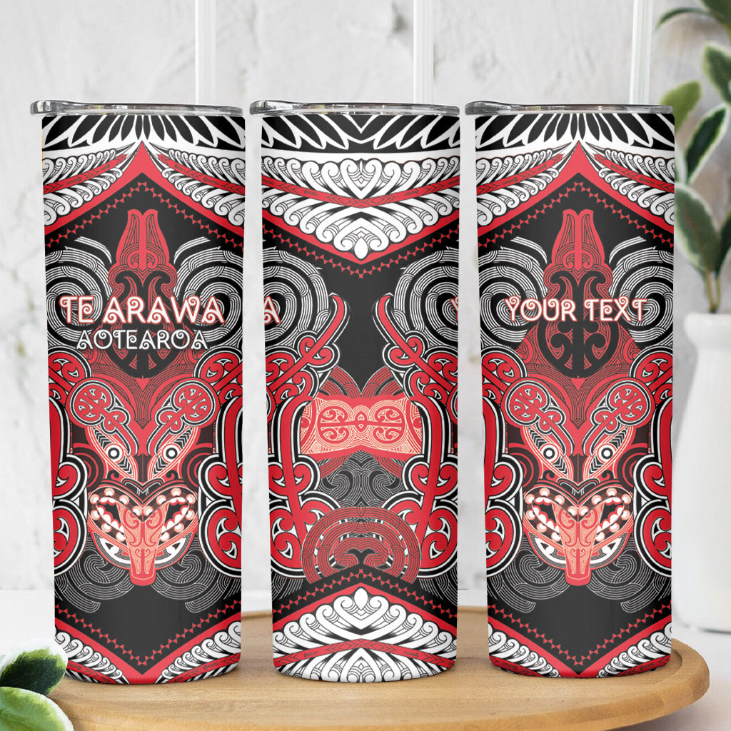 Aotearoa Iwi Te Arawa Personalised Skinny Tumbler Maori Kowhaiwhai Pattern