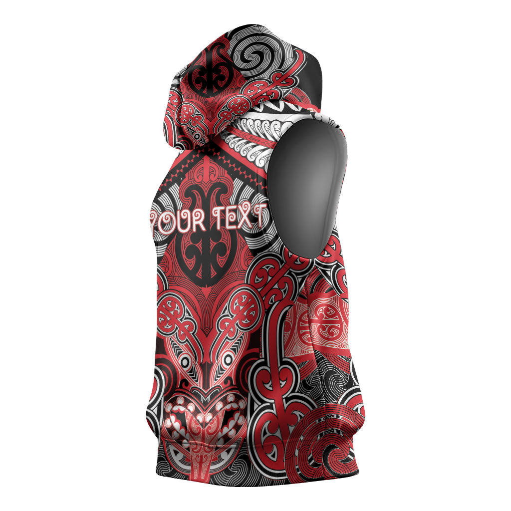 Aotearoa Iwi Te Arawa Personalised Sleeveless Hoodie Maori Kowhaiwhai Pattern