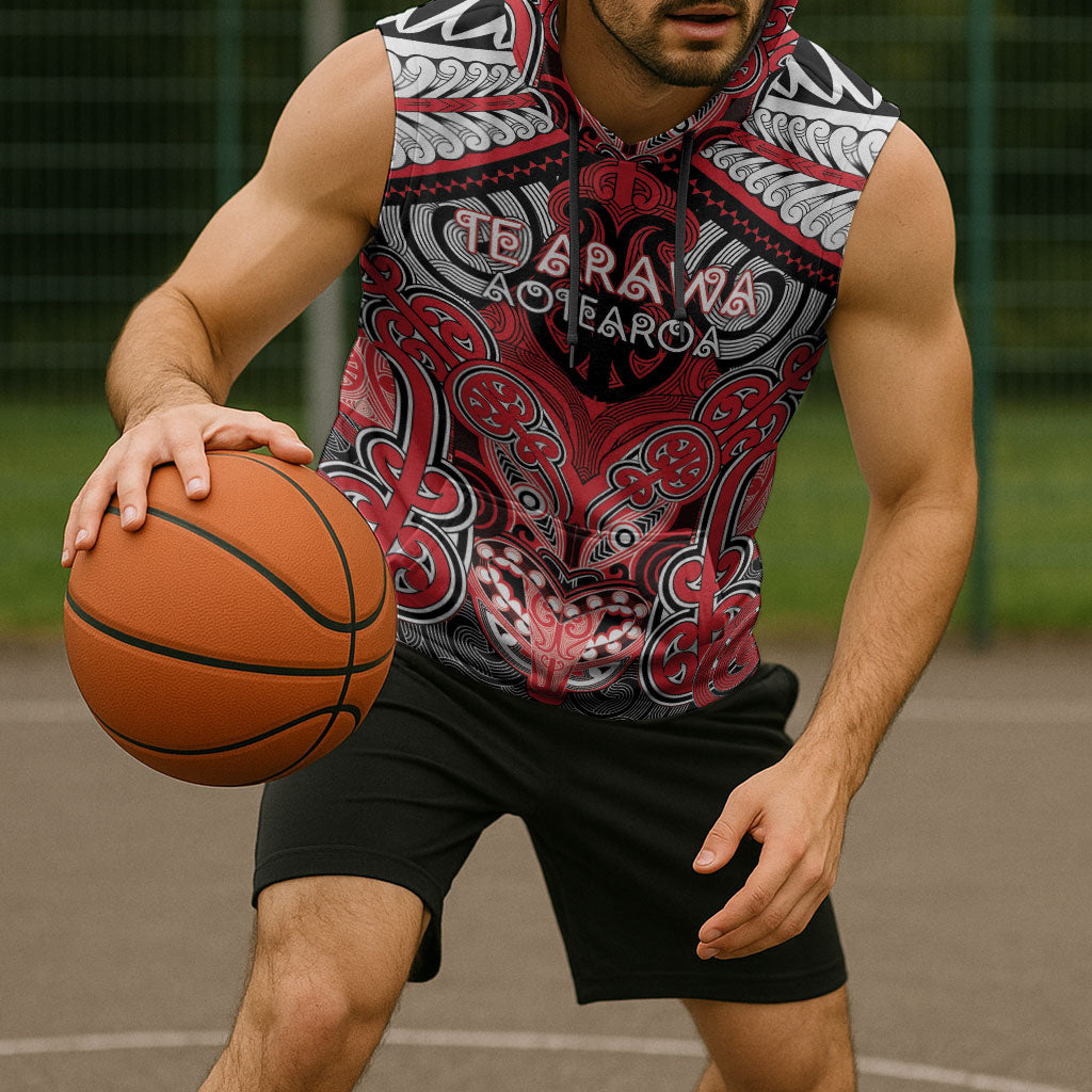 Aotearoa Iwi Te Arawa Personalised Sleeveless Hoodie Maori Kowhaiwhai Pattern