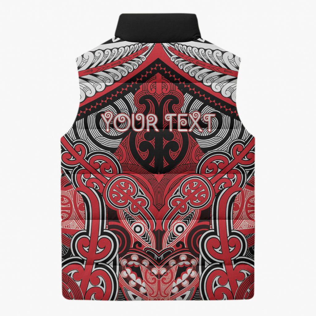 Aotearoa Iwi Te Arawa Personalised Sleeveless Puffer Jacket Maori Kowhaiwhai Pattern