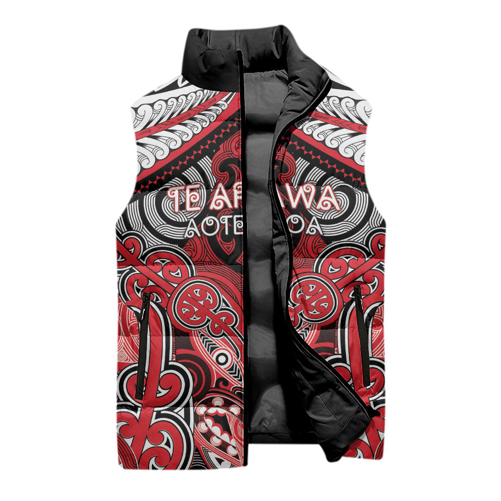 Aotearoa Iwi Te Arawa Personalised Sleeveless Puffer Jacket Maori Kowhaiwhai Pattern