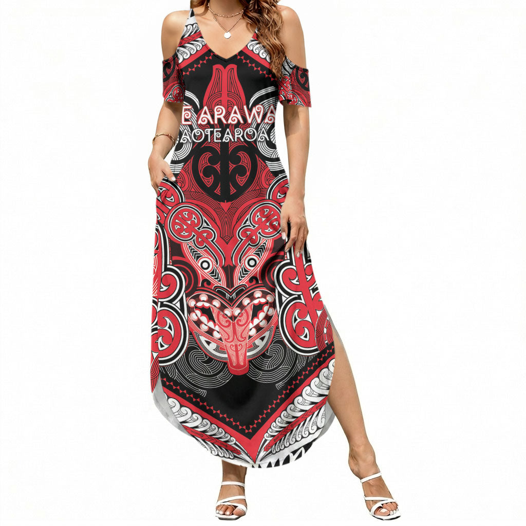 Aotearoa Iwi Te Arawa Personalised Summer Maxi Dress Maori Kowhaiwhai Pattern