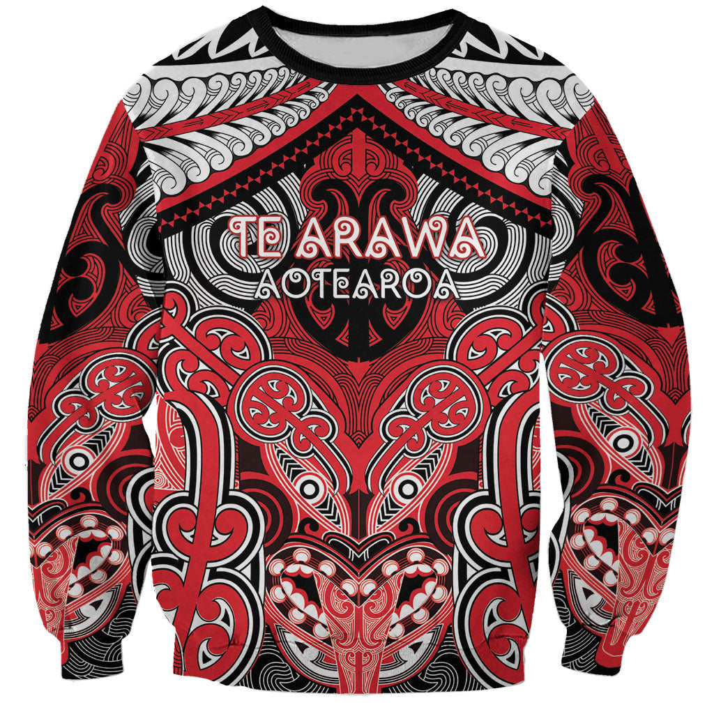 Aotearoa Iwi Te Arawa Personalised Sweatshirt Maori Kowhaiwhai Pattern