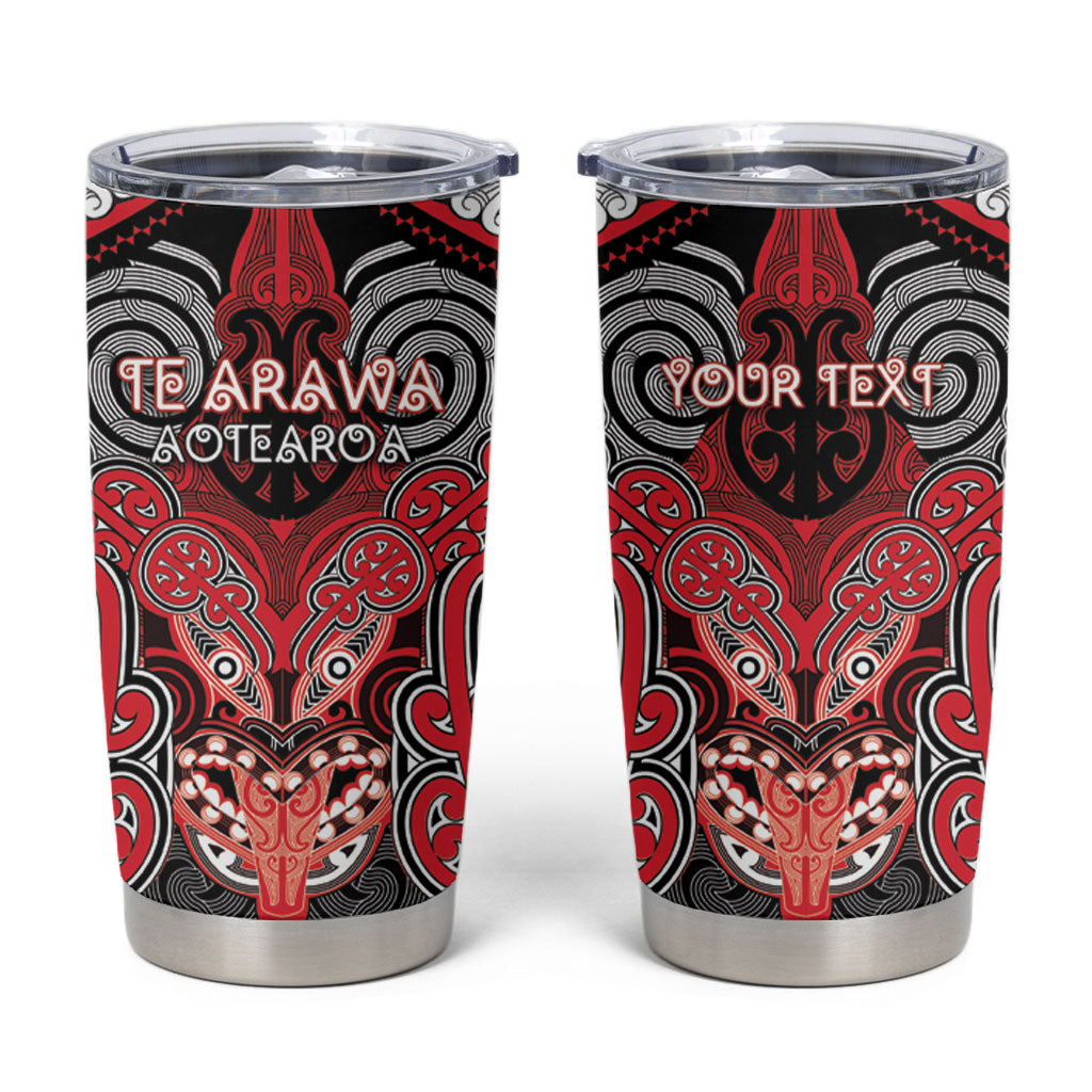 Aotearoa Iwi Te Arawa Personalised Tumbler Cup Maori Kowhaiwhai Pattern