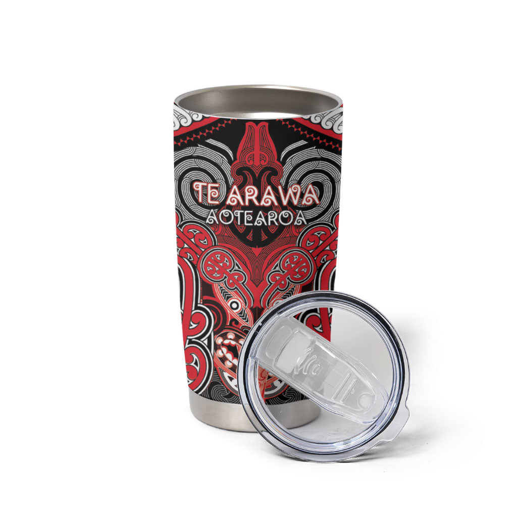 Aotearoa Iwi Te Arawa Personalised Tumbler Cup Maori Kowhaiwhai Pattern