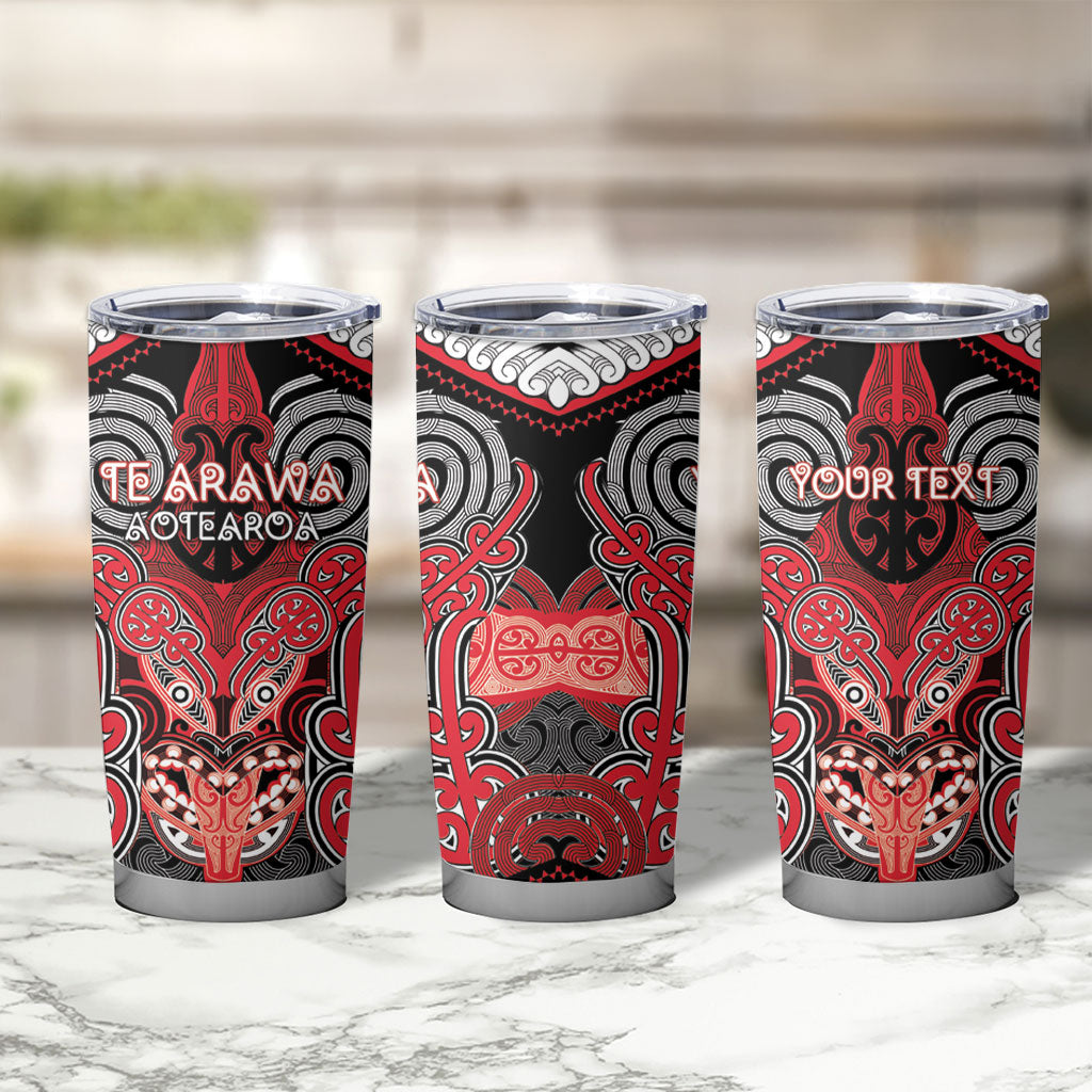 Aotearoa Iwi Te Arawa Personalised Tumbler Cup Maori Kowhaiwhai Pattern