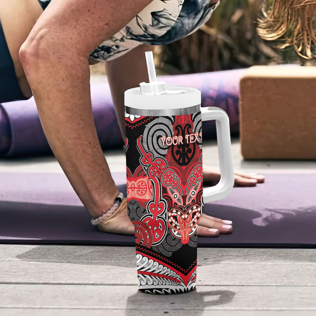 Aotearoa Iwi Te Arawa Personalised Tumbler With Handle Maori Kowhaiwhai Pattern