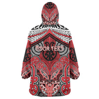 Aotearoa Iwi Te Arawa Personalised Wearable Blanket Hoodie Maori Kowhaiwhai Pattern