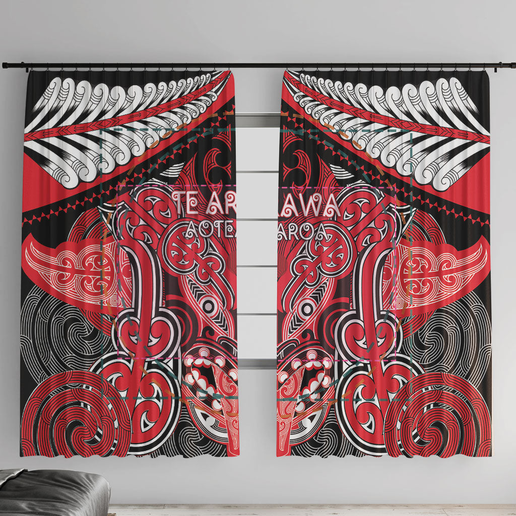 Aotearoa Iwi Te Arawa Window Curtain Maori Kowhaiwhai Pattern