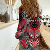Aotearoa Iwi Te Arawa Personalised Women Casual Shirt Maori Kowhaiwhai Pattern