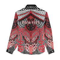 Aotearoa Iwi Te Arawa Personalised Women Casual Shirt Maori Kowhaiwhai Pattern