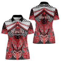 Aotearoa Iwi Te Arawa Personalised Women Polo Shirt Maori Kowhaiwhai Pattern