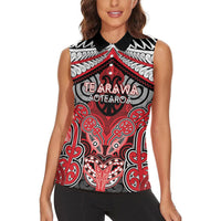 Aotearoa Iwi Te Arawa Personalised Women Sleeveless Polo Shirt Maori Kowhaiwhai Pattern