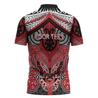 Aotearoa Iwi Te Arawa Personalised Zipper Polo Shirt Maori Kowhaiwhai Pattern