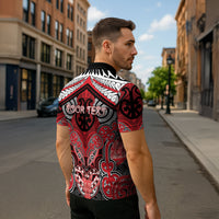 Aotearoa Iwi Te Arawa Personalised Zipper Polo Shirt Maori Kowhaiwhai Pattern