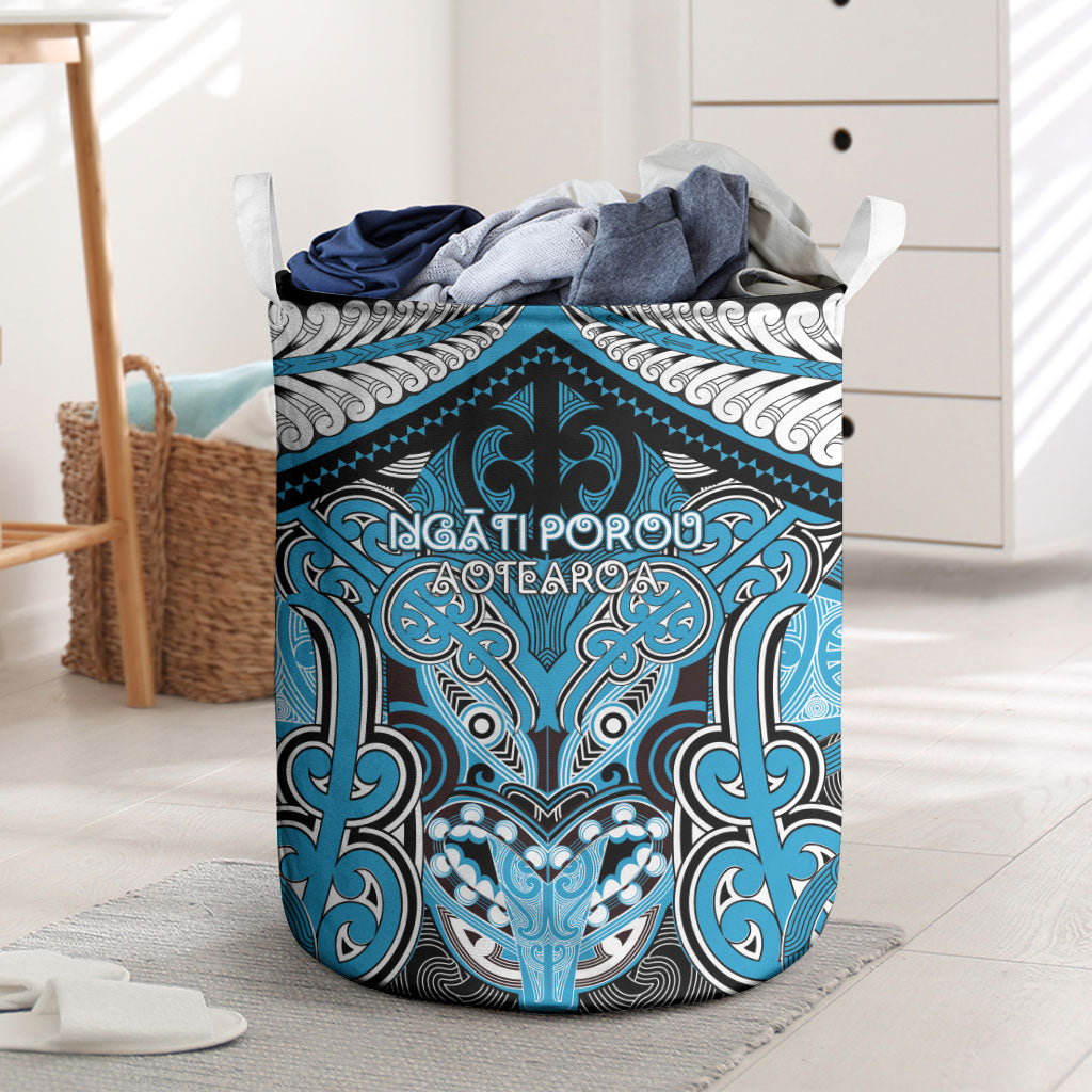 Aotearoa Iwi Ngati Porou Laundry Basket Maori Kowhaiwhai Pattern