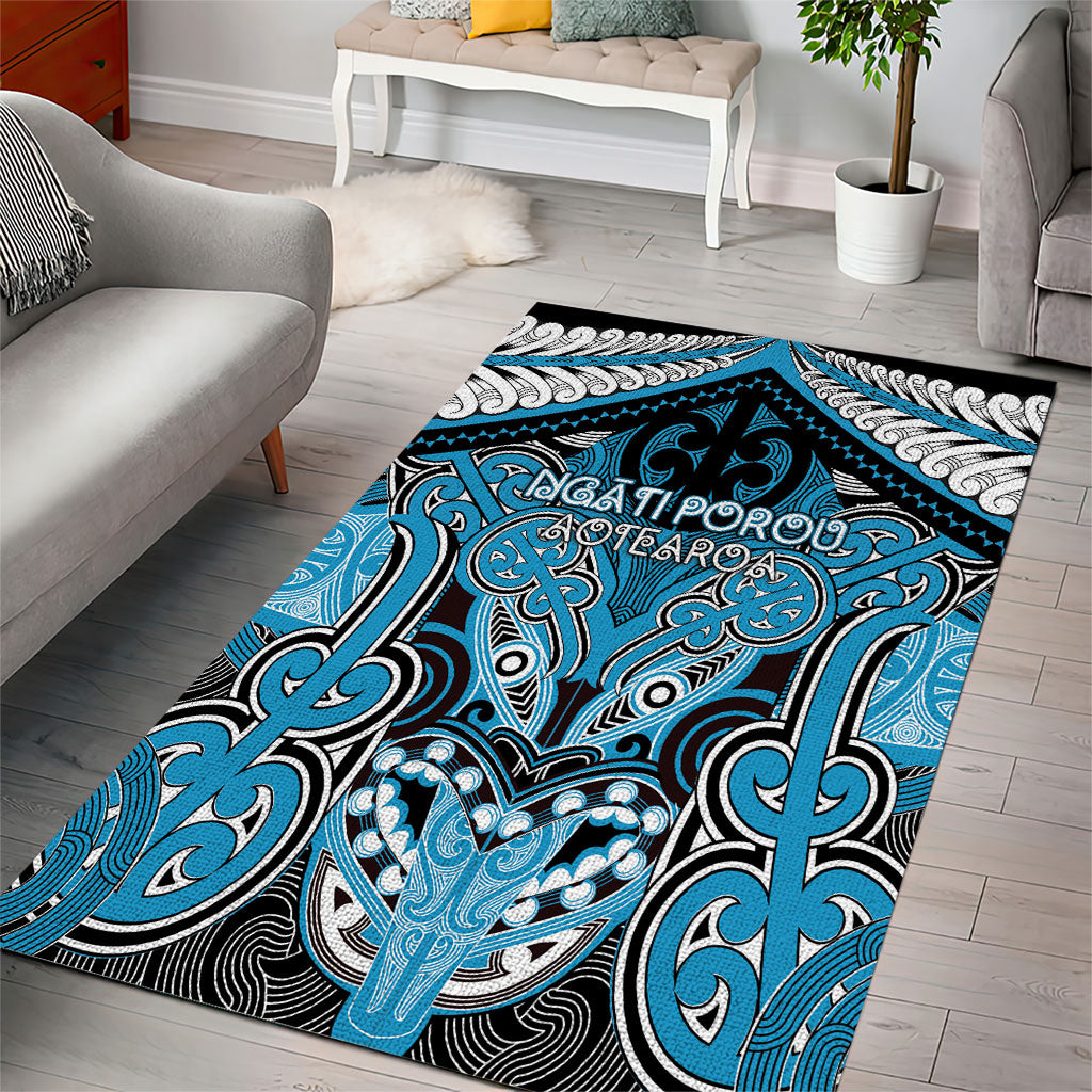 Aotearoa Iwi Ngati Porou Area Rug Maori Kowhaiwhai Pattern