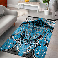 Aotearoa Iwi Ngati Porou Area Rug Maori Kowhaiwhai Pattern