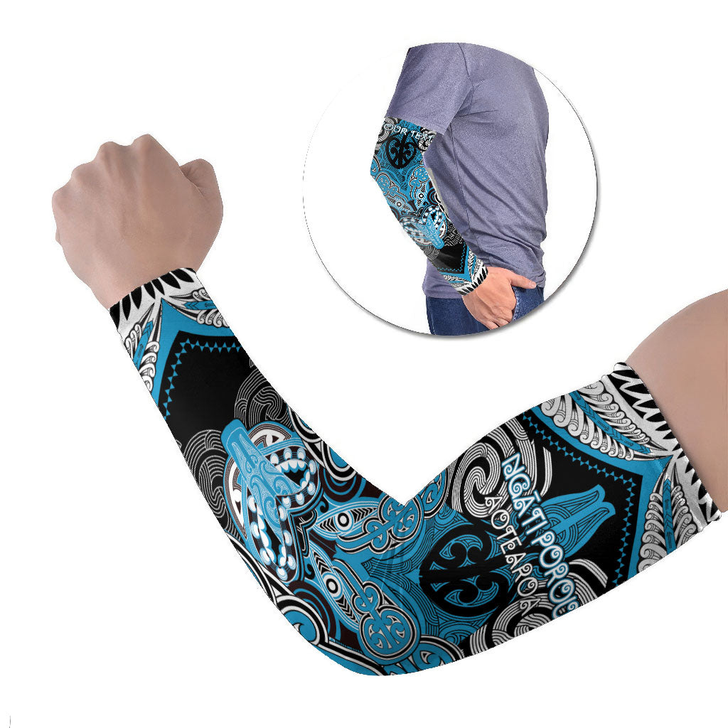 Aotearoa Iwi Ngati Porou Personalised Arm Sleeves Maori Kowhaiwhai Pattern