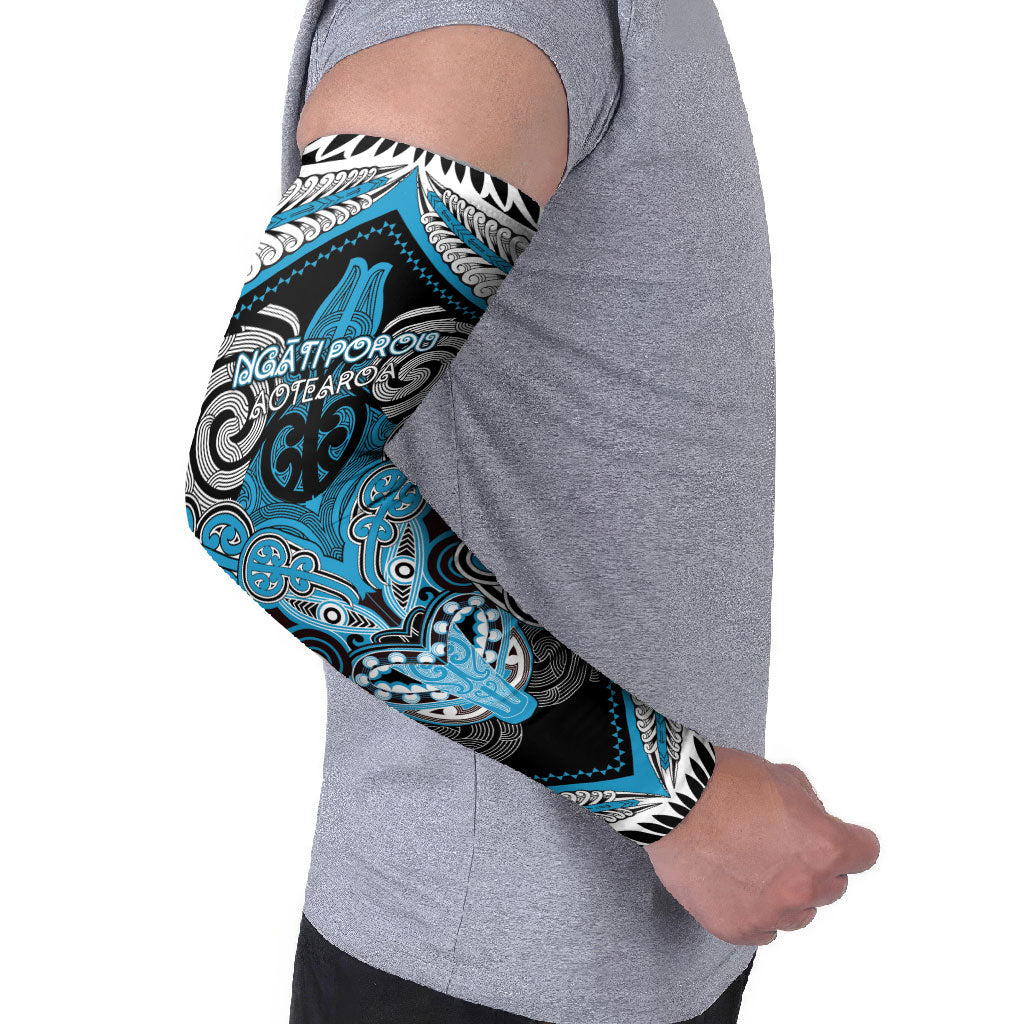 Aotearoa Iwi Ngati Porou Personalised Arm Sleeves Maori Kowhaiwhai Pattern