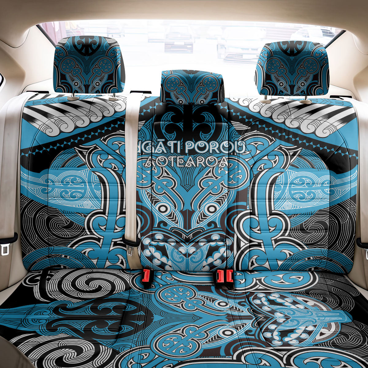 Aotearoa Iwi Ngati Porou Back Car Seat Cover Maori Kowhaiwhai Pattern