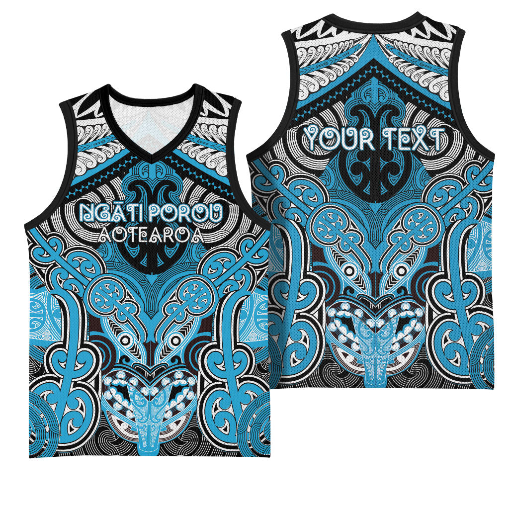 Aotearoa Iwi Ngati Porou Personalised Basketball Jersey Maori Kowhaiwhai Pattern