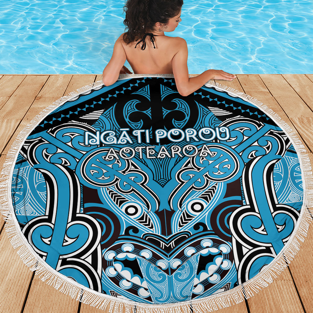 Aotearoa Iwi Ngati Porou Beach Blanket Maori Kowhaiwhai Pattern