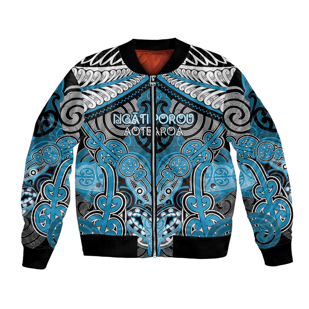 Aotearoa Iwi Ngati Porou Personalised Bomber Jacket Maori Kowhaiwhai Pattern