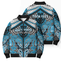 Aotearoa Iwi Ngati Porou Personalised Bomber Puffer Jacket Maori Kowhaiwhai Pattern