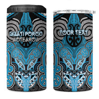 Aotearoa Iwi Ngati Porou Personalised 4 in 1 Can Cooler Tumbler Maori Kowhaiwhai Pattern